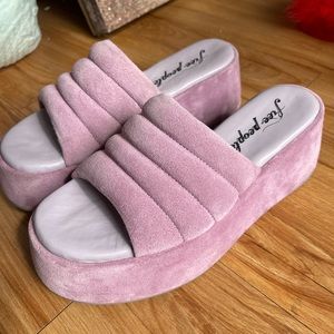 Free people suede lilac platforms size 37.5